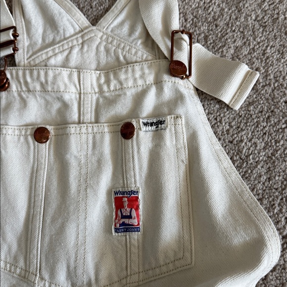 Wrangler Cream Denim short overalls shortalls - Picture 2 of 3